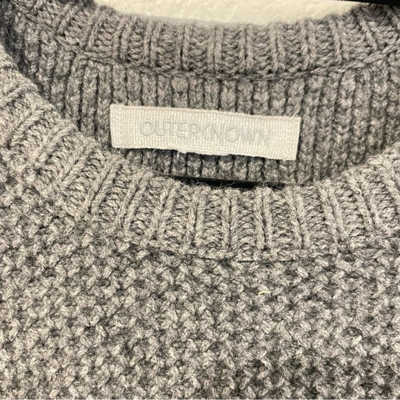 Outerknown Men's Charcoal Crewneck Wool Sweater Size Medium - Picture 2 of 8